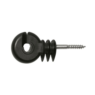 ISOLATORE ANELLO NERO, VITE LEGNO CON SUPPORTO CORTO
