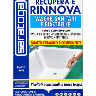 Saratoga Recupera e Rinnova – Smalto Ceramico Bicomponente Bianco per Vasche, Sanitari e Piastrelle