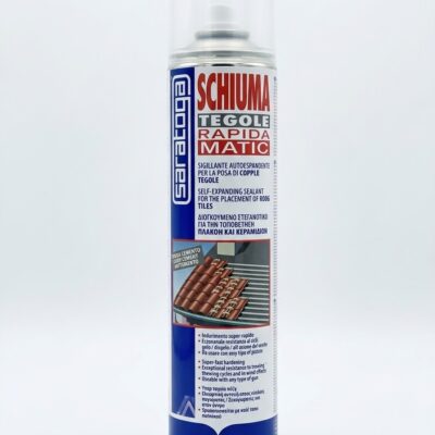 Saratoga Schiuma Tegole Rapida Matic – Sigillante Autoespandente per la Posa di Coppi e Tegole per Pistola (750 ml)